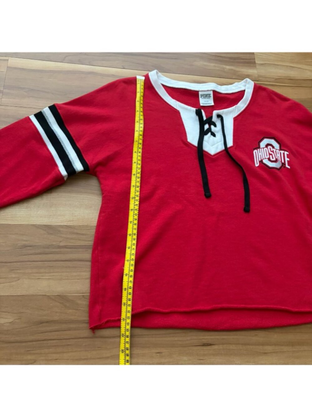 PINK Victoria's Secret Women’s Small Red Ohio State Buckeyes Cropped Sweatshirt - Picture 5 of 11